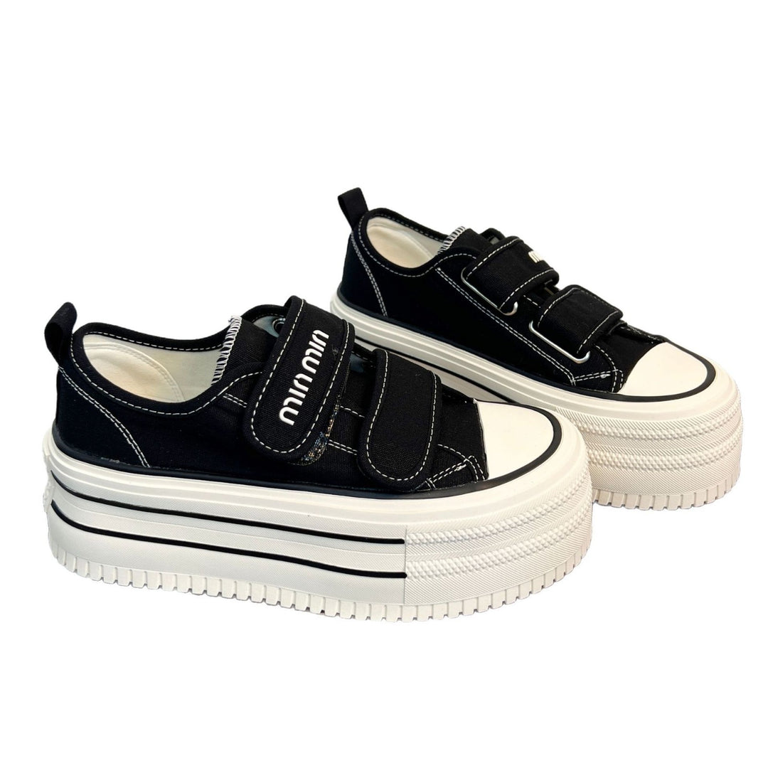 Damen Chunky Sneakers mit Klettverschluss und modischer Plateausohle EB