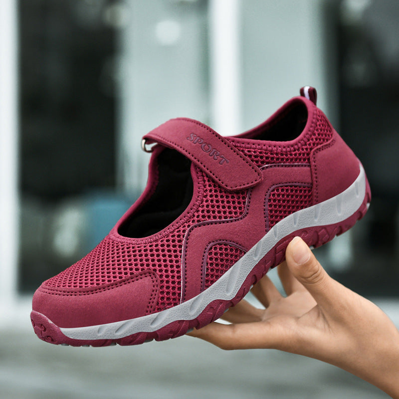 Damen Atmungsaktive Sport-Sneaker mit verstellbarem Klettverschluss EB