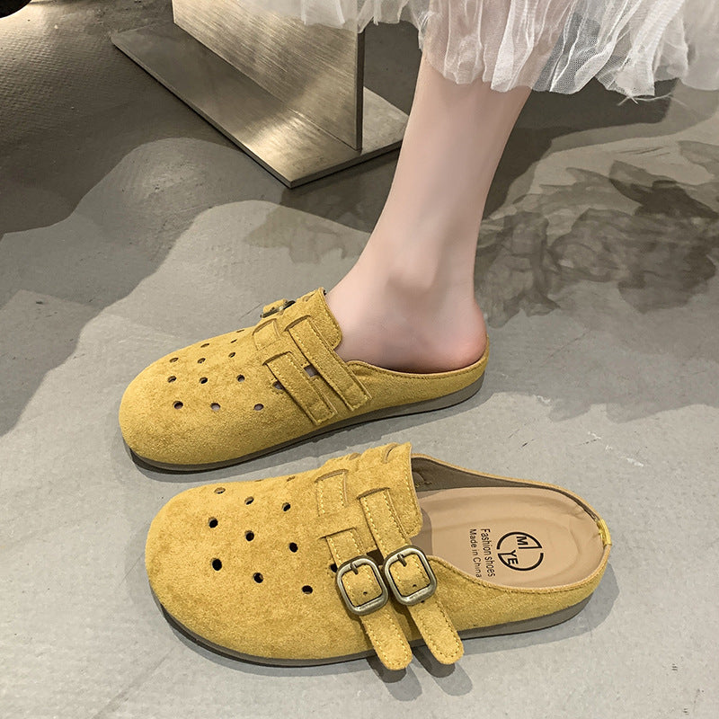 Damen bequeme Clogs mit doppeltem Schnallenverschluss EB