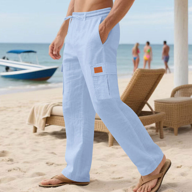 Herren Cargo-Hose mit elastischem Bund und seitlichen Taschen EB