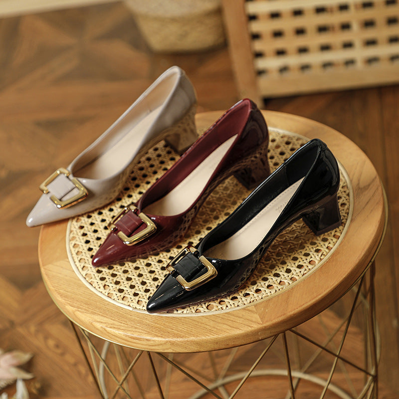 Damen elegante Stilettopumps mit modischem Schnallenakzent EB