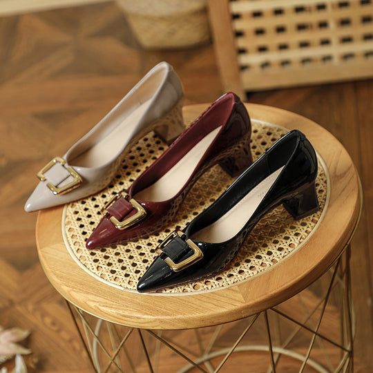 Damen elegante Stilettopumps mit modischem Schnallenakzent EB