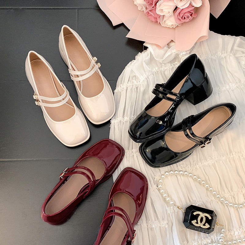 Damen Plateau-Pumps mit dekorativem Doppelriemen EB