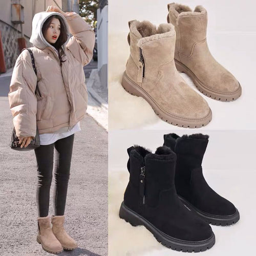 Damen modische Winterboots mit weichem Innenfutter und robustem Profil EB