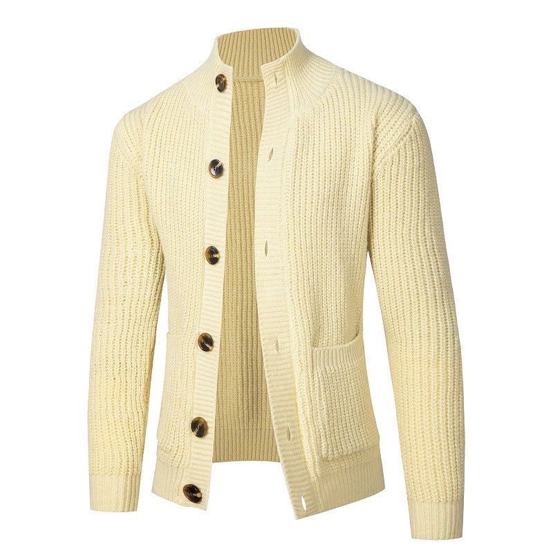 Herren komfortable Strickjacke mit Knopfverschluss EB