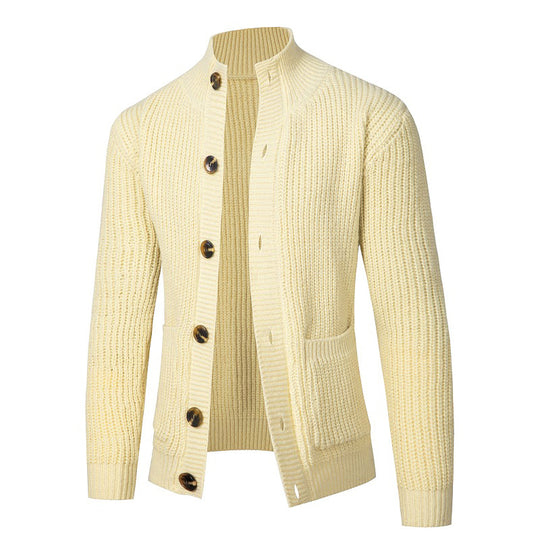 Herren komfortable Strickjacke mit Knopfverschluss EB