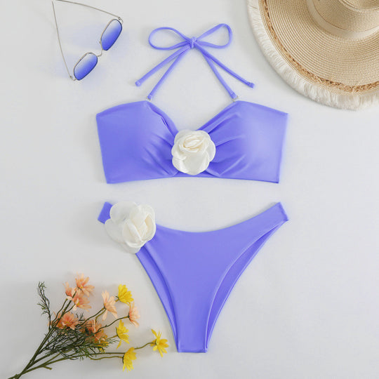 Damen Bikini-Set mit dekorativem Blumenmotiv EB