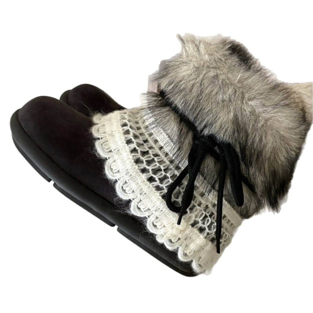 Damen Modische Winterstiefel mit kuscheligem Innenfutter und dekorativen Details EB