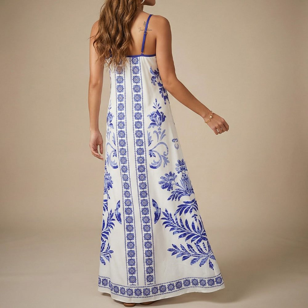 Damen Sommerkleid mit floralen Mustern und leichter luftiger Passform EB