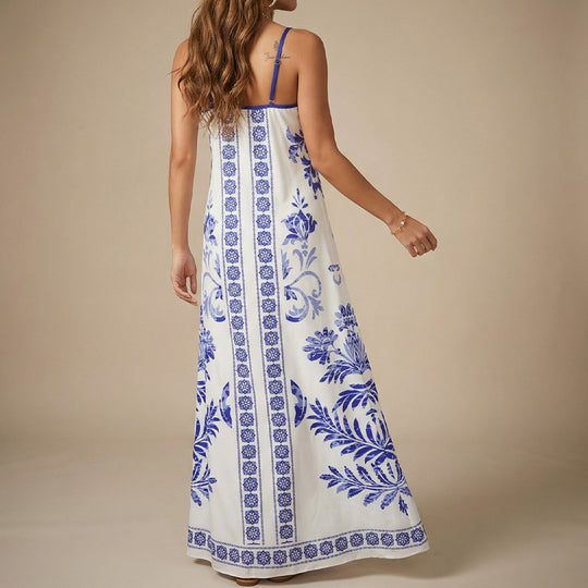 Damen Sommerkleid mit floralen Mustern und leichter luftiger Passform EB