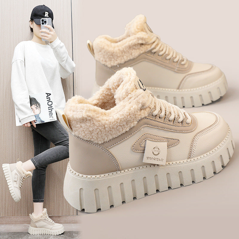 Damen modische High-Top Sneakers mit weich gefüttertem Innenfutter und rutschfester Sohle EB