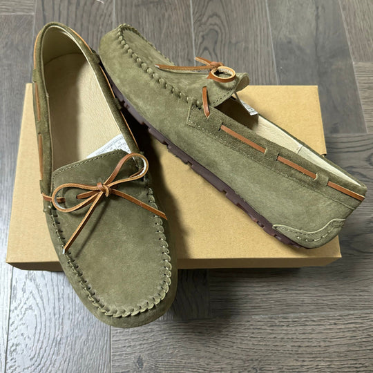 Damen Mokassin-Schuhe aus hochwertigem Wildleder mit eleganter Schnürung EB