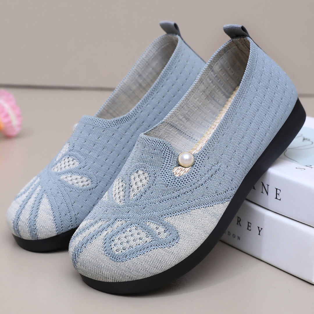 Damen Bequeme Slip-On Clogs mit modischem Perl-Detail und atmungsaktiver Oberfläche EB
