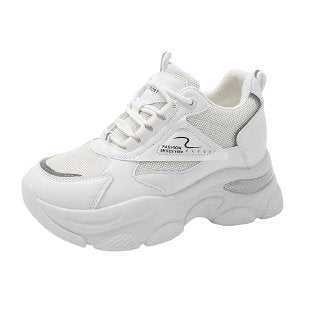 Damen Sneaker mit dicker Profilsohle und atmungsaktiver Mesh-Oberfläche EB