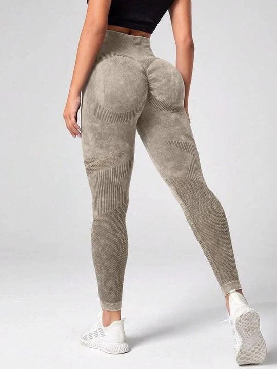 Damen Sculpting Leggings mit hohem Bund und innovativer Textur EB