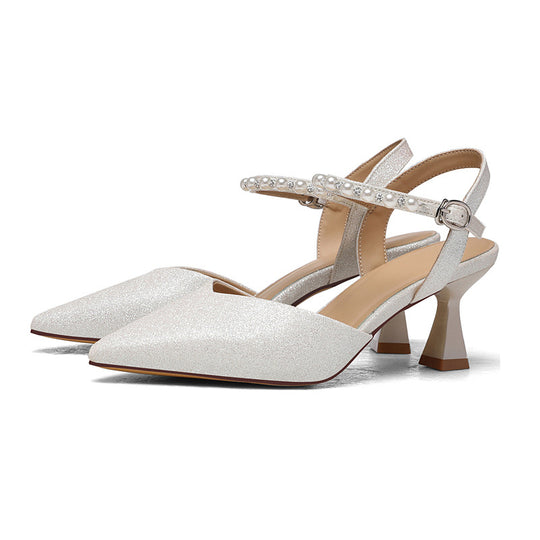 Damen Elegante und funkelnde Slingback-Pumps mit Glitzer EB