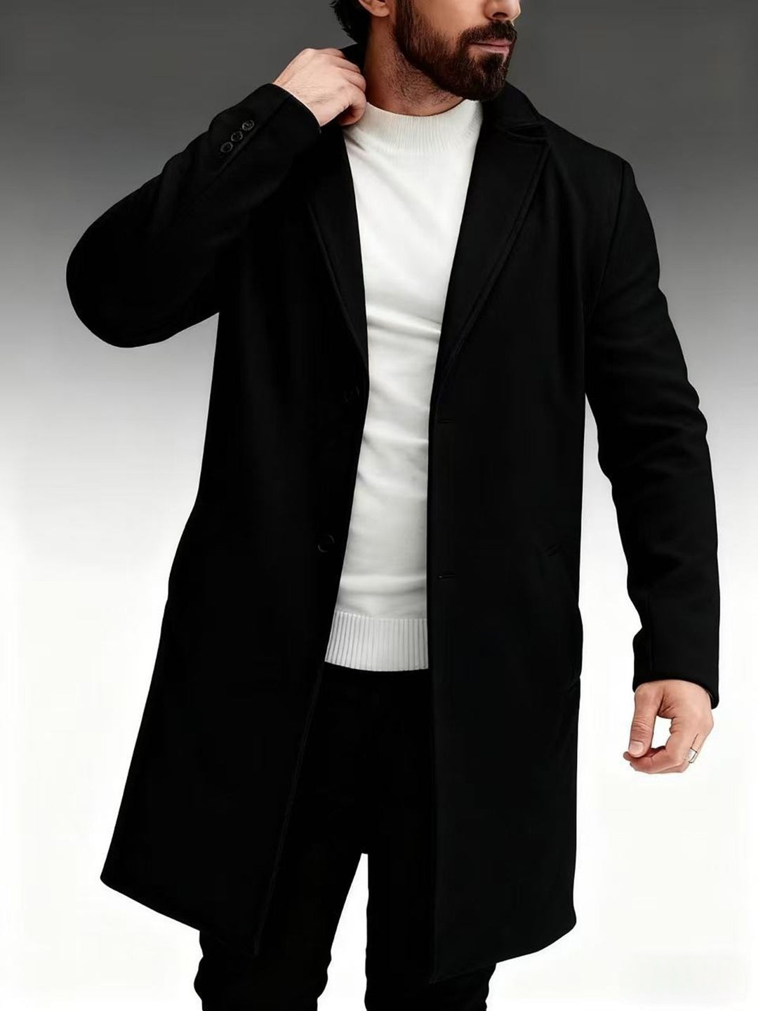 Herren klassischer und eleganter Wintermantel EB