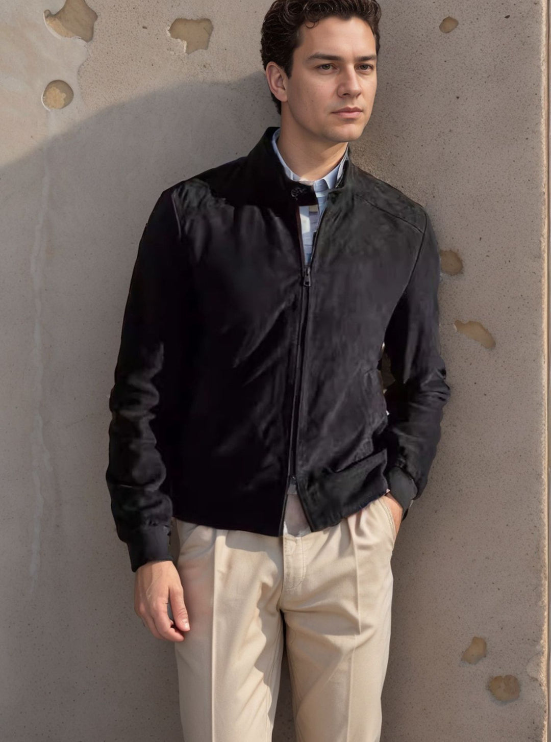 Herren Sportliche Leichte Jacke mit modernem Kragen EB
