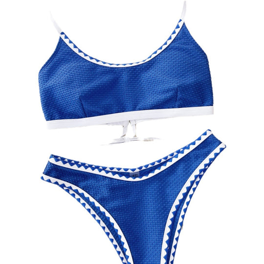 Damen Sportlicher Bikini mit strukturierter Oberfläche EB