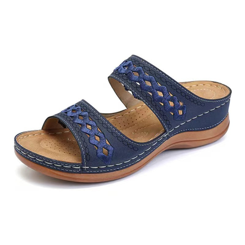 Damen Elegante Sandalen mit atmungsaktivem Obermaterial und verstellbaren Riemen EB