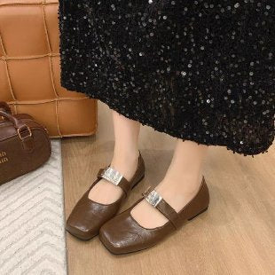 Damen Ballerinas mit modischer Riemchenverzierung EB
