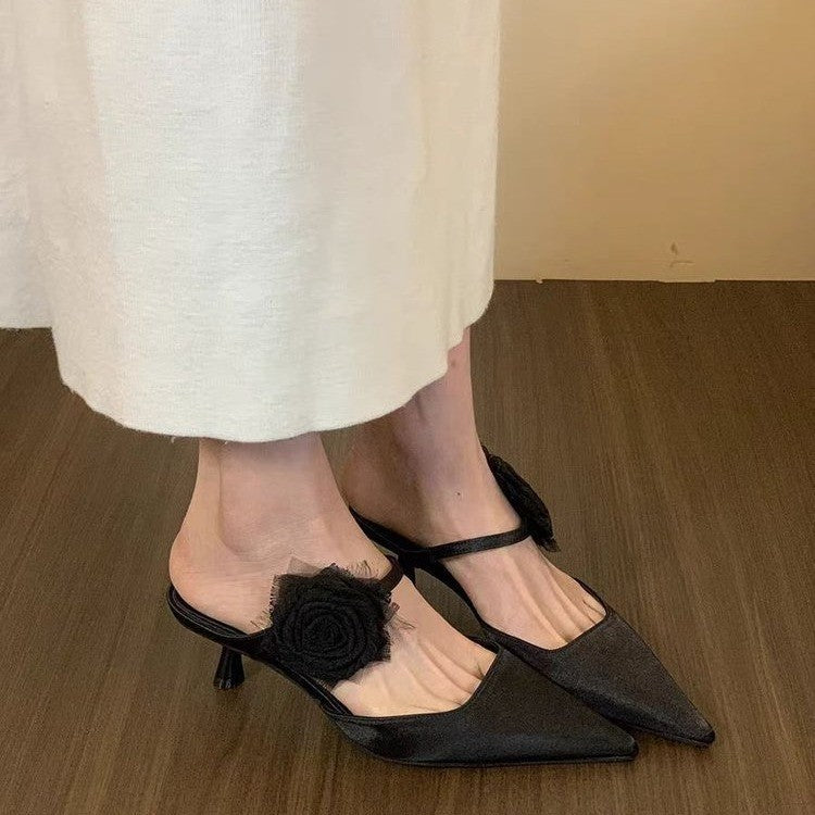 Damen elegante Slingback-Pumps mit floralem Dekor EB
