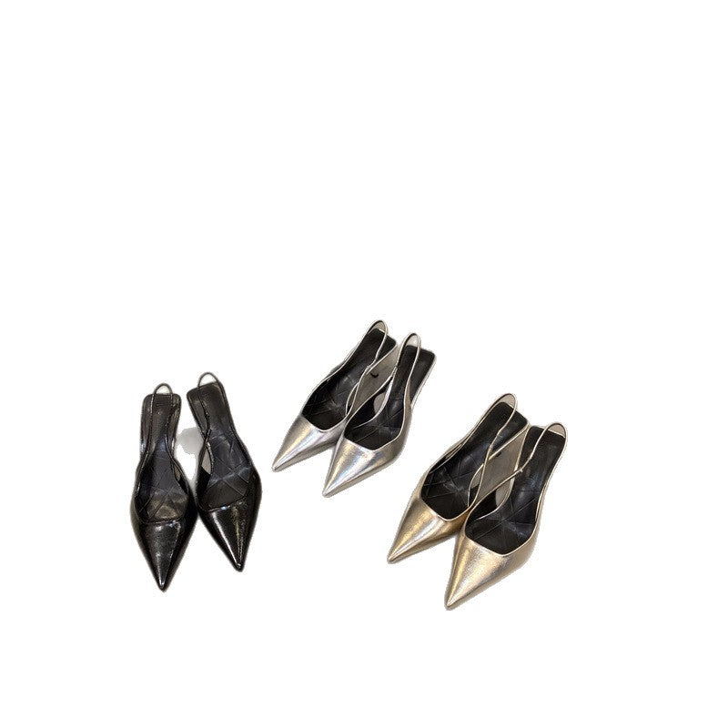 Damen elegante Slingback-Pumps mit schickem Metallic-Finish EB