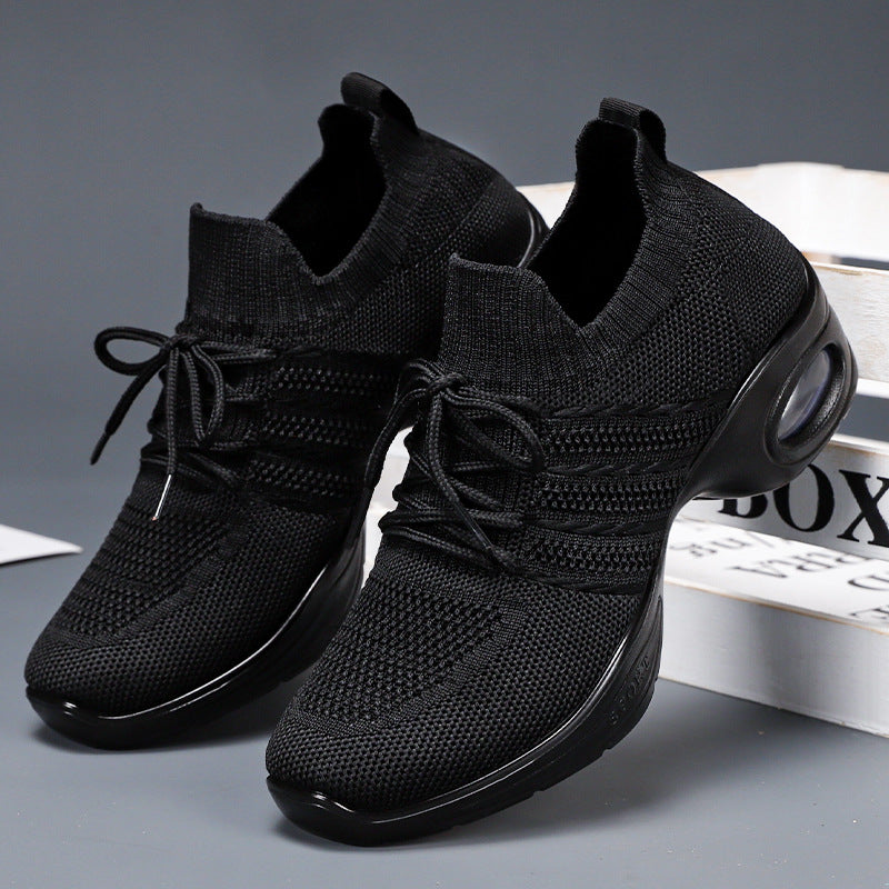 Damen nan avantgardistischer Strick-Plateau-Sneaker mit gepolsterter Air-Unit, sockenähnlichem Einstieg und ergonomischem Memory-Fußbett EB