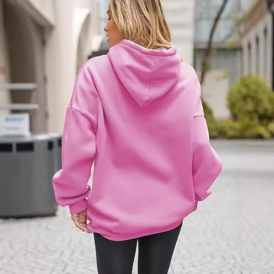 Damen Oversized Kapuzenpullover mit tiefen Schultern EB