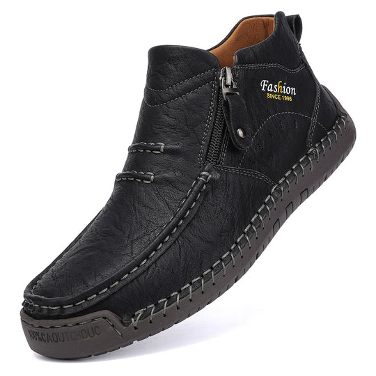 Herren Bequeme Leder Slipper EB