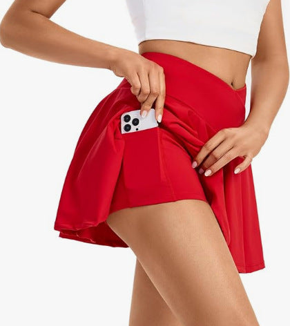 Damen Sportrock mit eingearbeiteten Shorts und praktischen Taschen EB