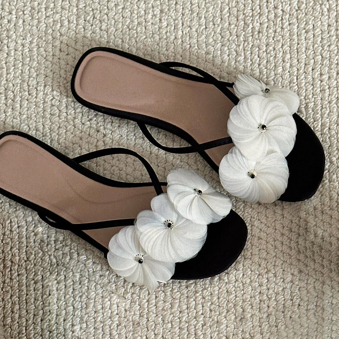 Damen Pantoletten mit floralen Akzenten und modischem Design EB