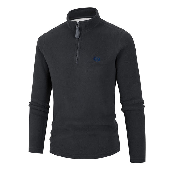 Herren Fleece Pullover mit Stehkragen und Reißverschluss EB