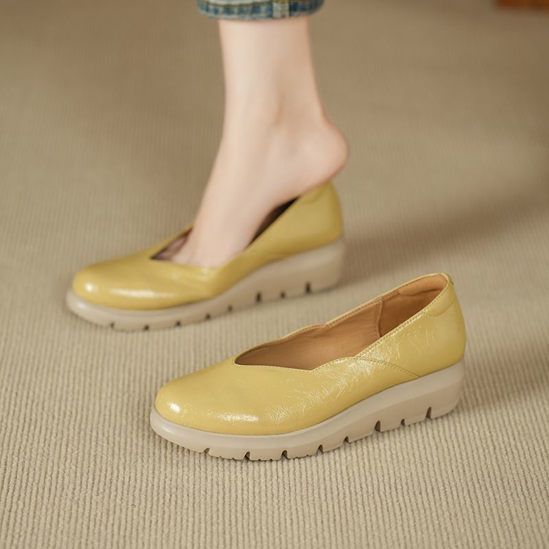 Damen bequeme Slip-On Ballerinas mit modischem Plateau EB