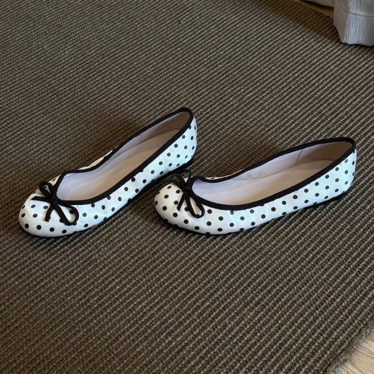 Damen Ballerinas mit verspieltem Polka-Dots-Muster und komfortablem Fußbett EB