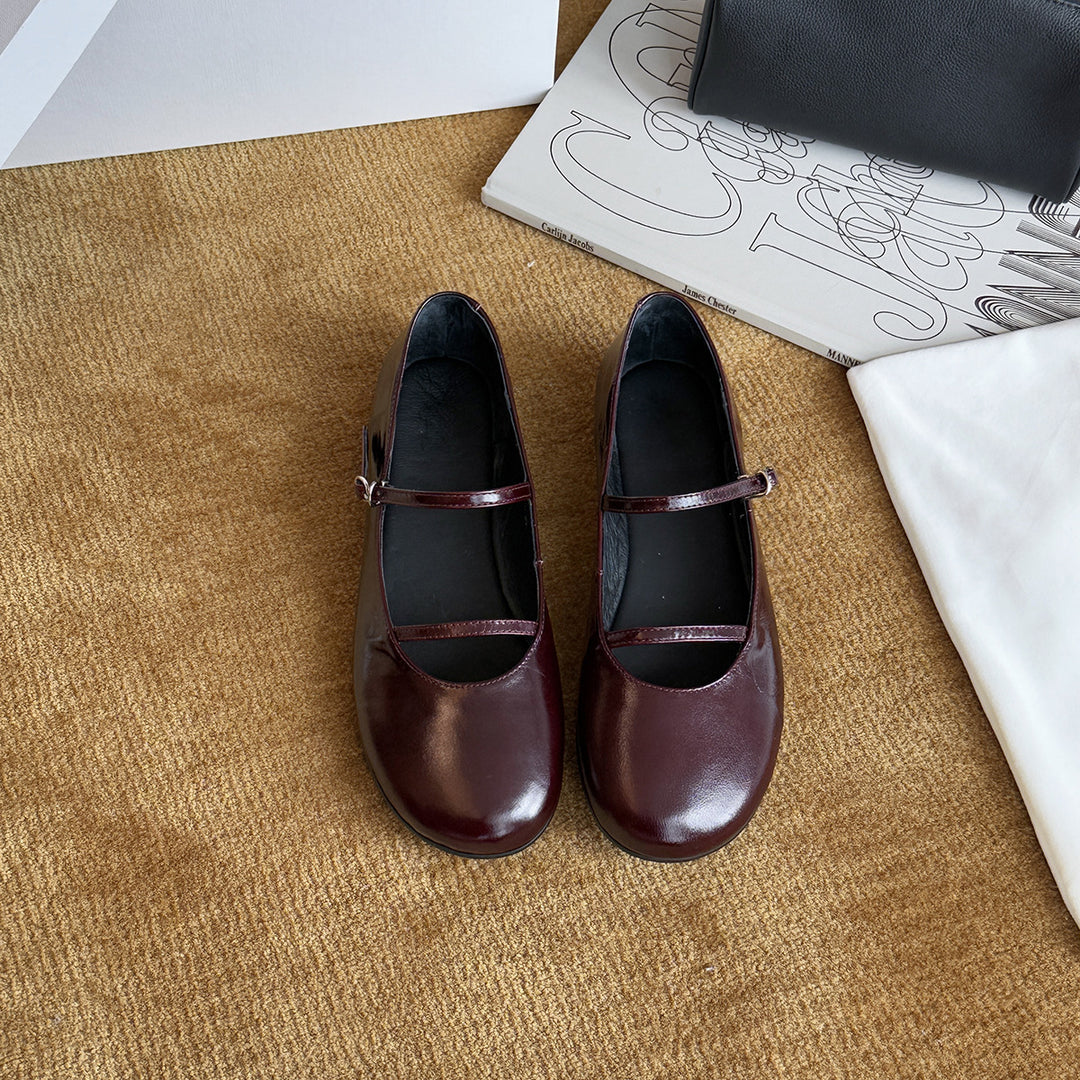 Damen Elegante Ballerinas mit modischem Riemchen und schimmerndem Obermaterial EB