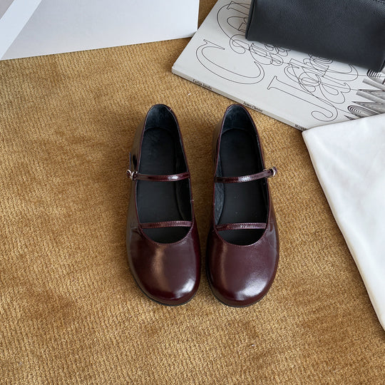 Damen Elegante Ballerinas mit modischem Riemchen und schimmerndem Obermaterial EB