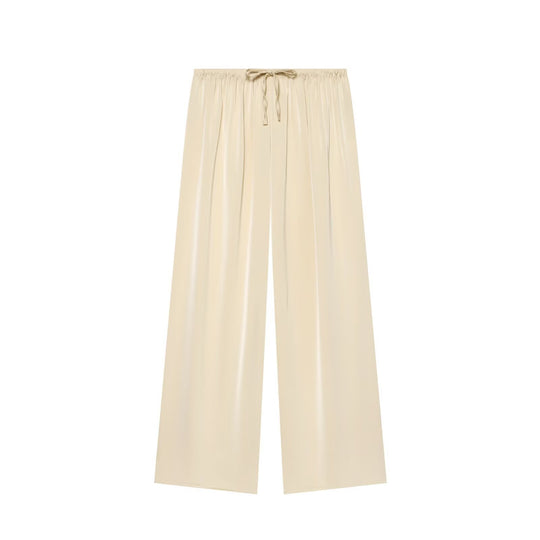 Damen nan luftig-weite Palazzo-Hose mit elastischem Bund und Kordelzug EB