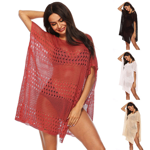 Damen eleganter Strandsarong mit filigranem Häkelmuster EB