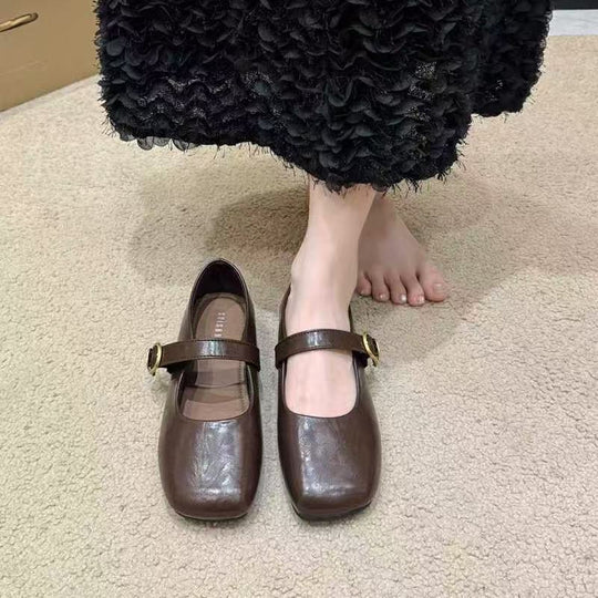 Damen Mary Jane Schuhe mit verstellbarem Riemen und eleganter Schnalle EB