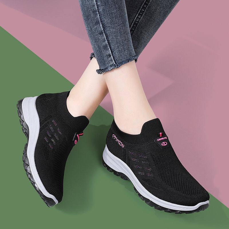 Damen Sportliche Sneaker mit elastischem Mesh-Obermaterial und dämpfender Sohle EB