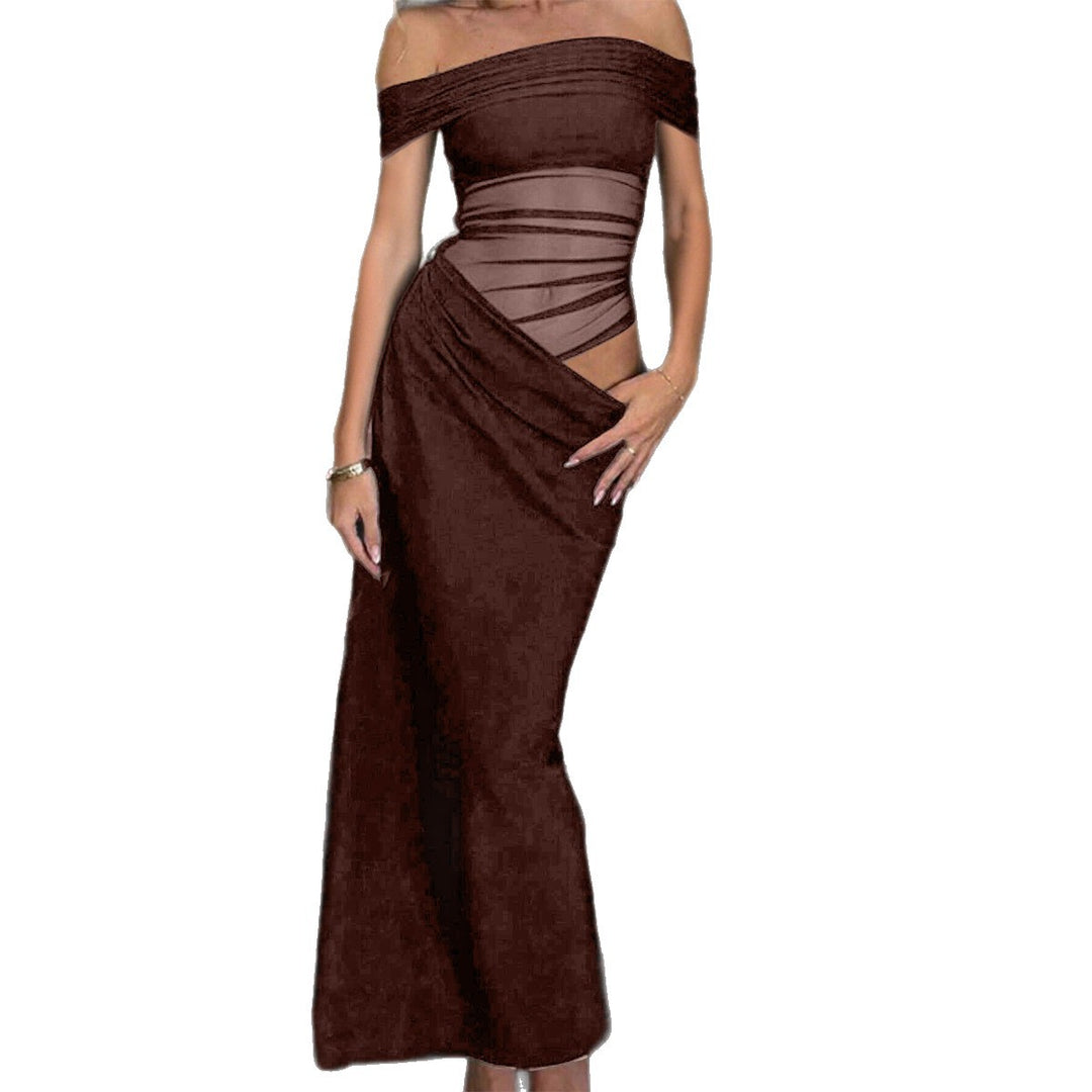 Damen Elegantes Off-Shoulder Abendkleid mit figurbetonter Silhouette und Drapierungen EB