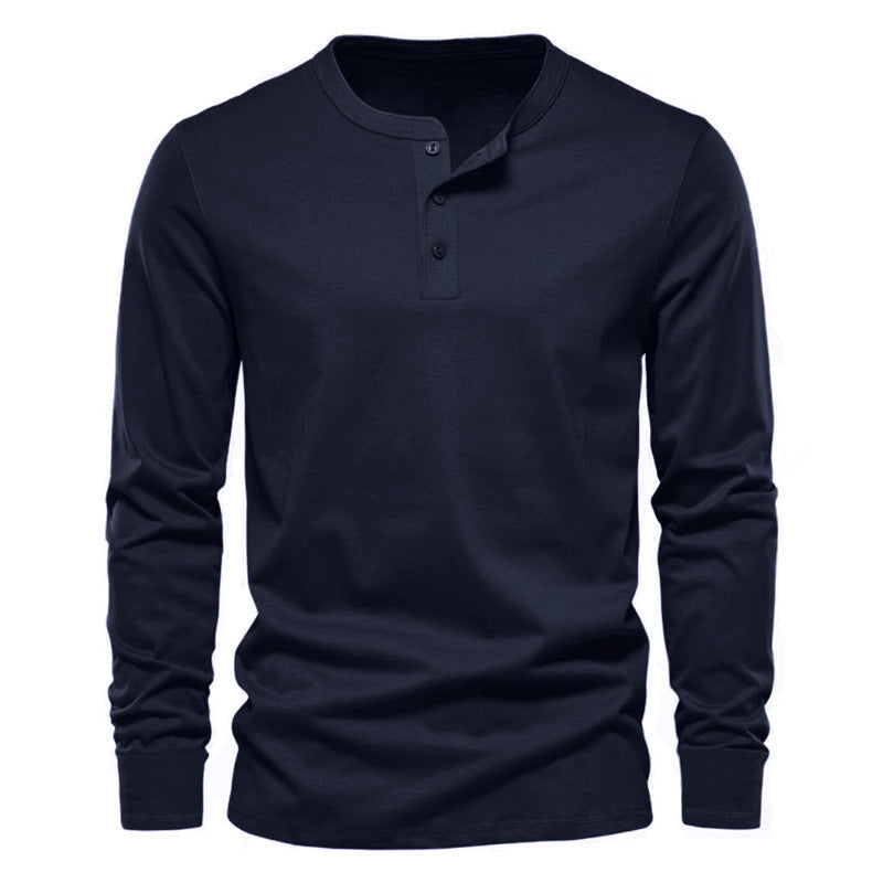 Herren Langarmshirt mit Knopfleiste und modischem Schnitt EB