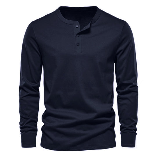 Herren Langarmshirt mit Knopfleiste und modischem Schnitt EB