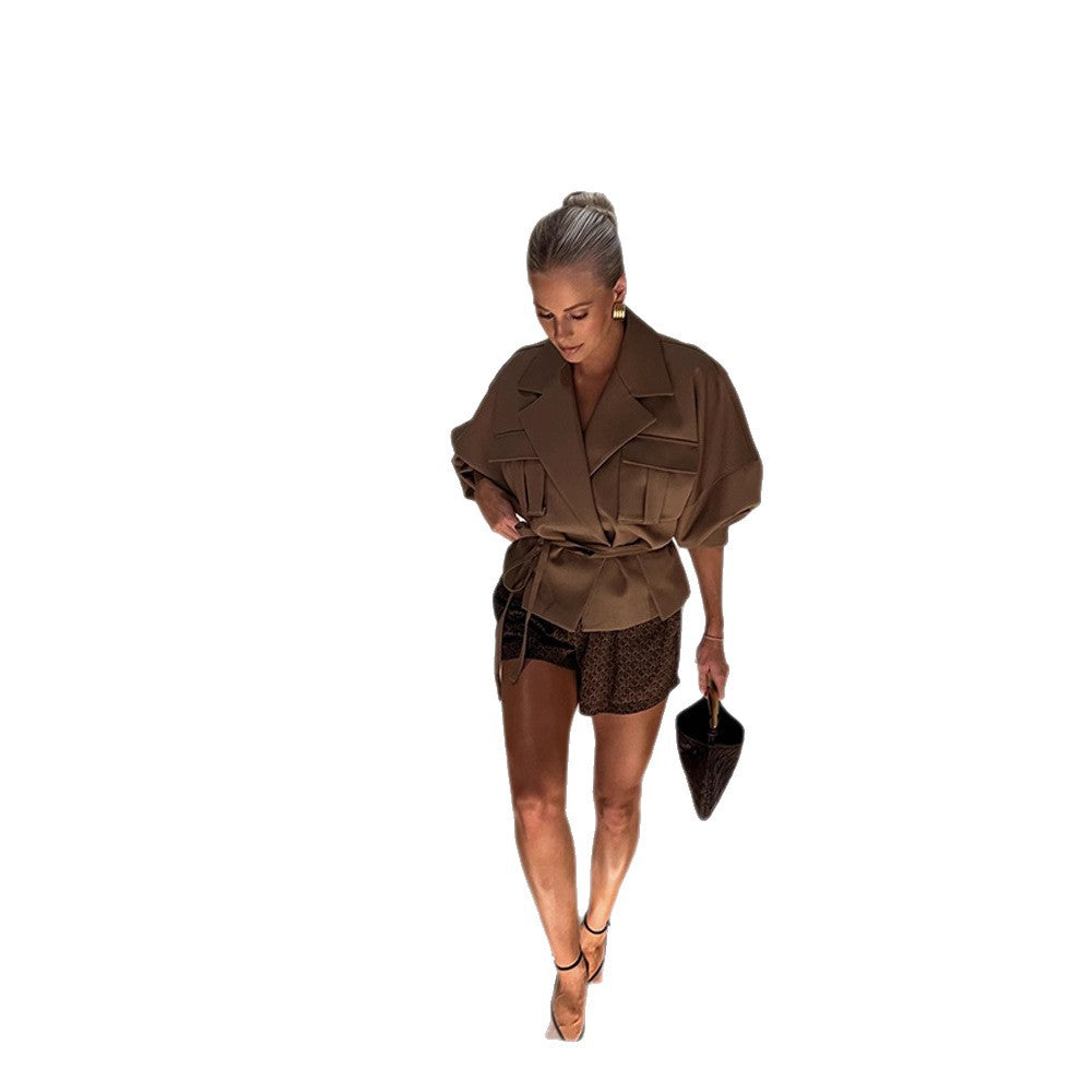 Damen Oversized Janker aus hochwertigem Stoff EB