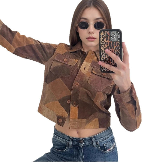 Damen cropped Wildlederjacke EB