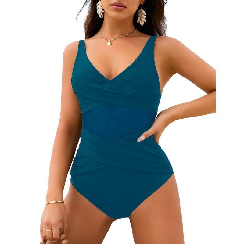 Damen Einteiliger Badeanzug mit raffiniertem Wickeldetail und figurformendem Schnitt EB
