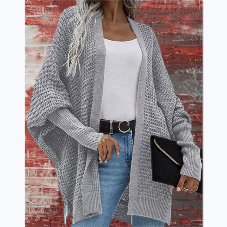 Damen Strickmantel mit offener Front und luftiger Passform EB