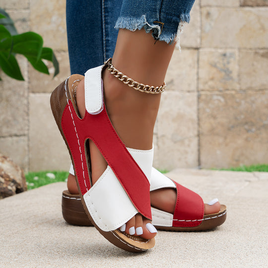 Damen  orthopädische Keilsandalen mit Memory-Foam und verstellbarem Fersenriemen EB