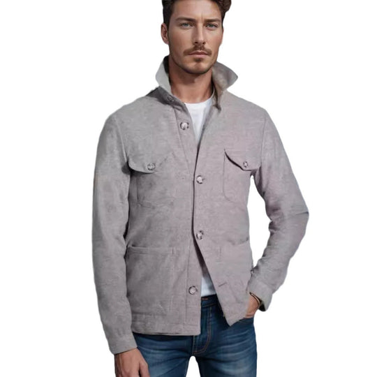 Herren praktische Jacke im schicken Utility-Stil mit hohen Kragen EB